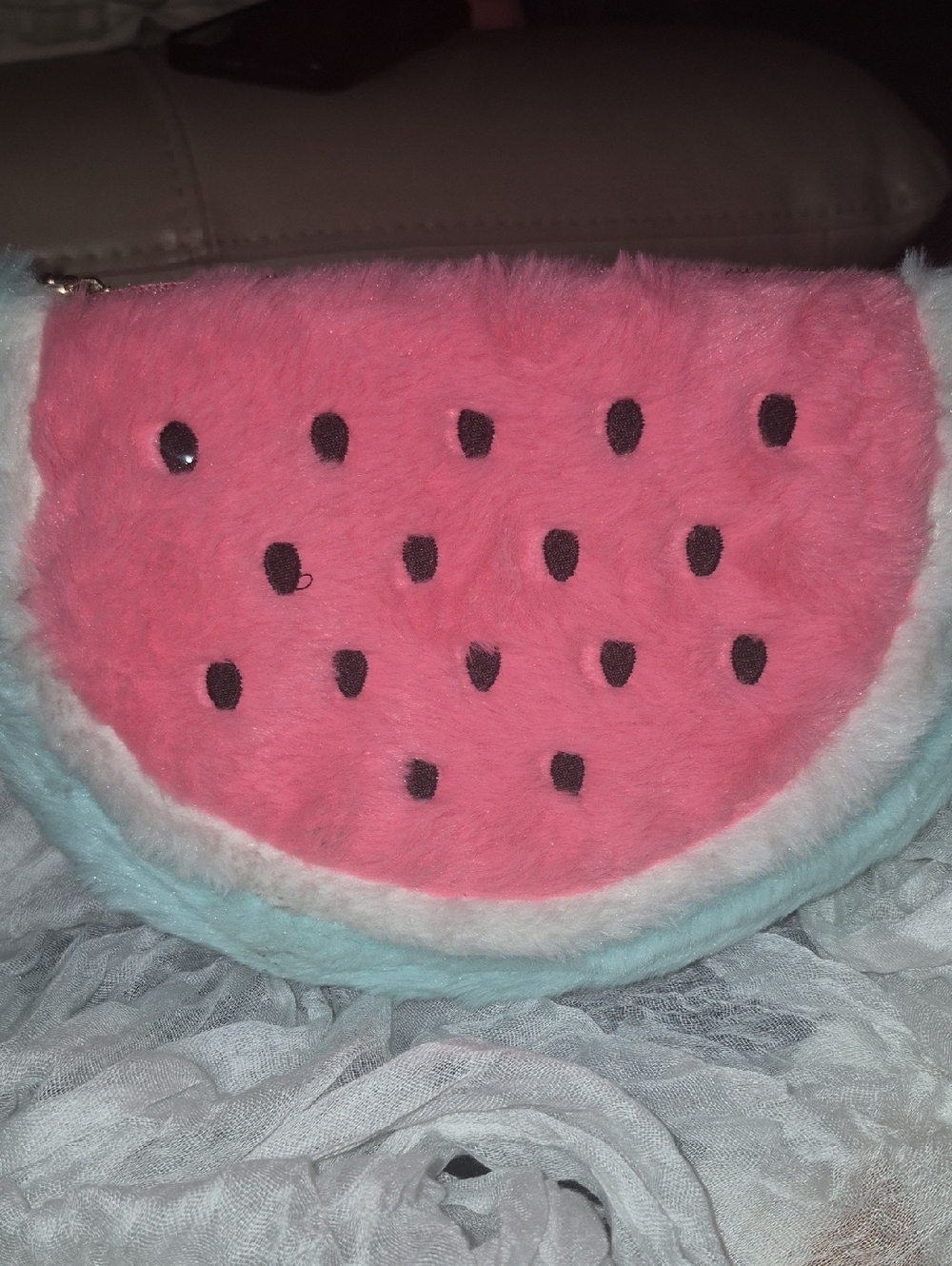 Fuzzy Watermelon Slice Clutch -